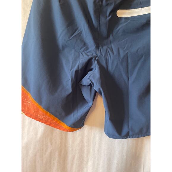 Lula Roe Mens Swim Trucks NWOT Blue & Orange Print Size Large Beach Wear - Picture 6 of 7